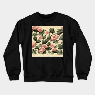 3D pretty pink roses with green stem pattern. Crewneck Sweatshirt